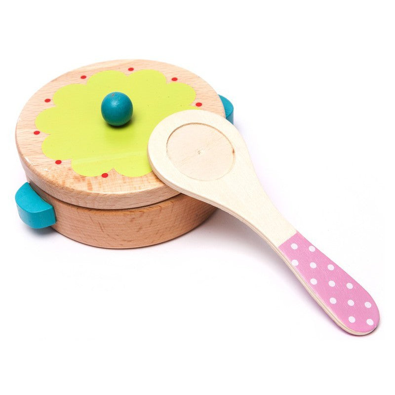 Kids Pretend Play Wooden Cookware Set Toys With kitchen Utensils