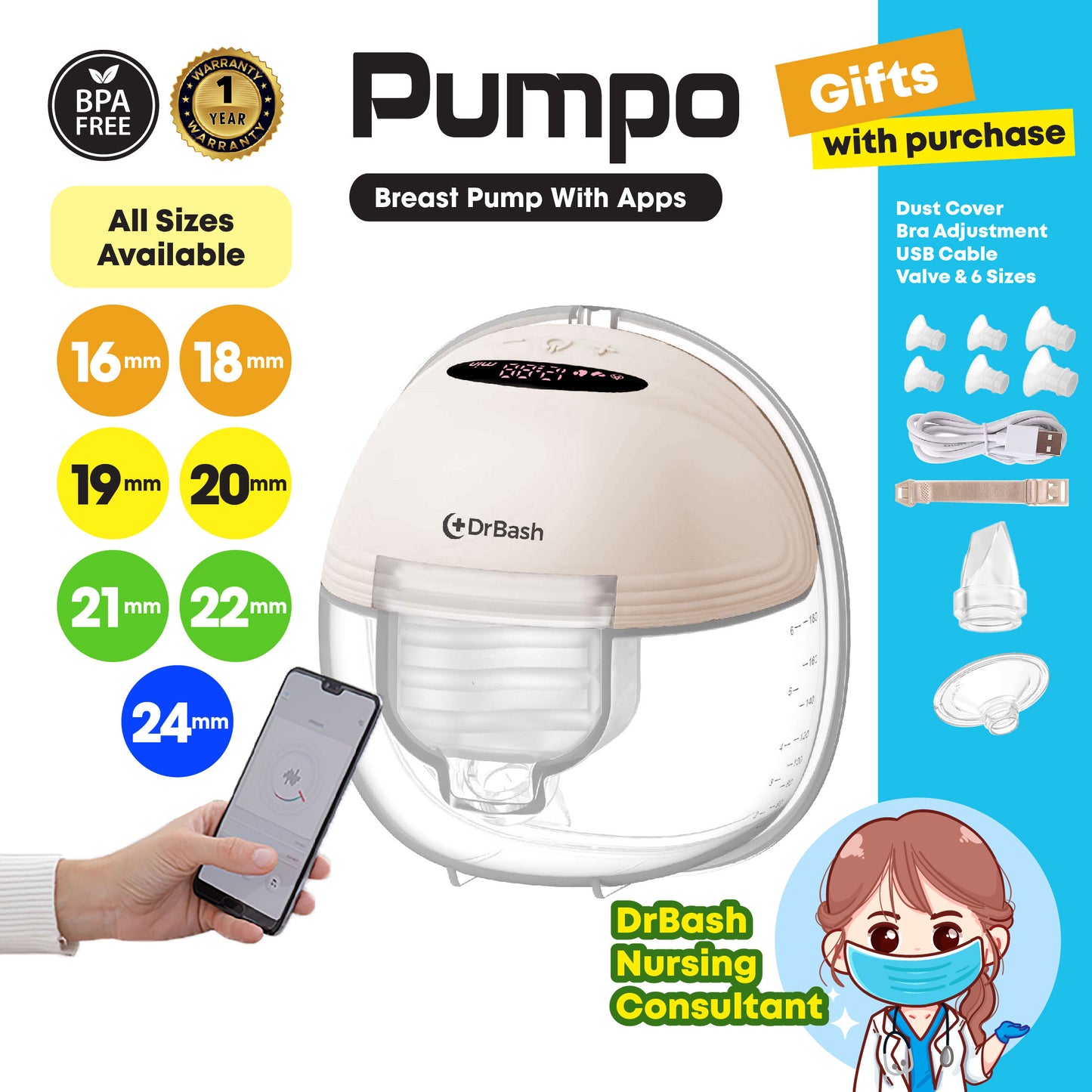 DrBash Pumpo Electric Breast Pump