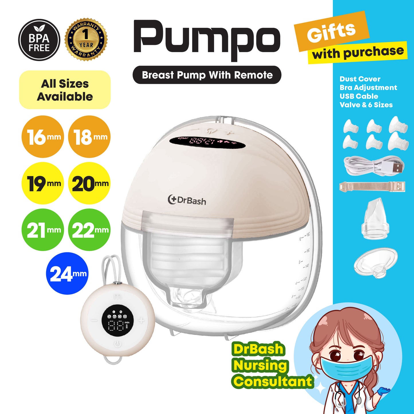 DrBash Pumpo Electric Breast Pump
