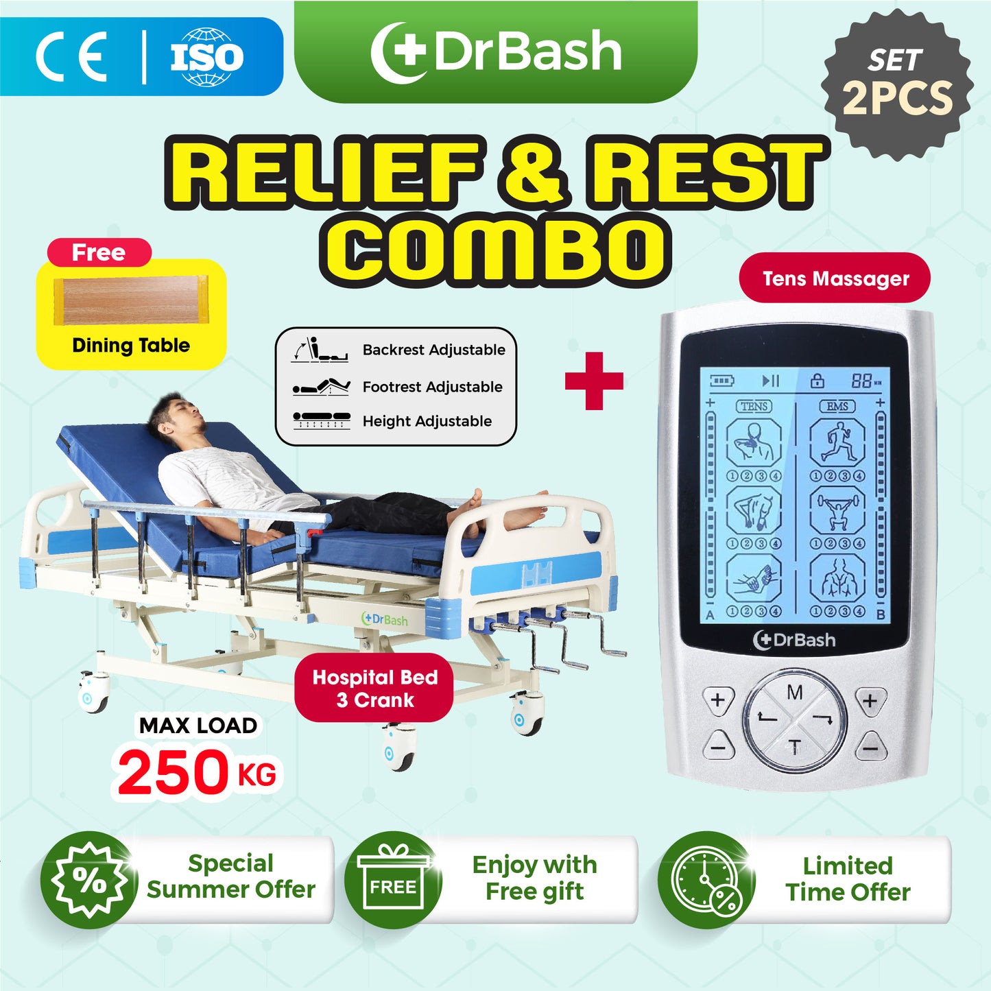 DRBASH HOSPITAL BED 3 FUNCTION