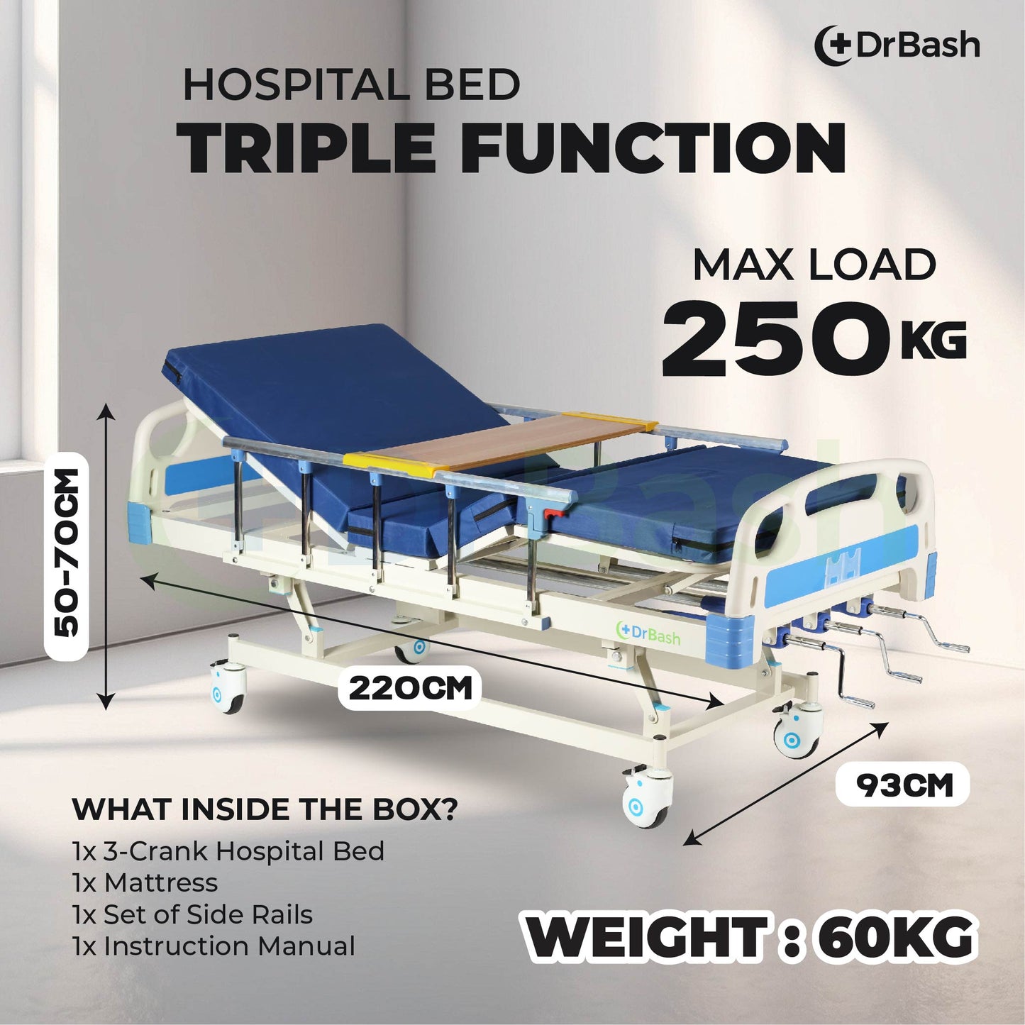 DRBASH HOSPITAL BED 3 FUNCTION