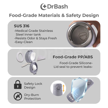 DrBash Wireless Thermostatic Bottle Warmer Flask Design