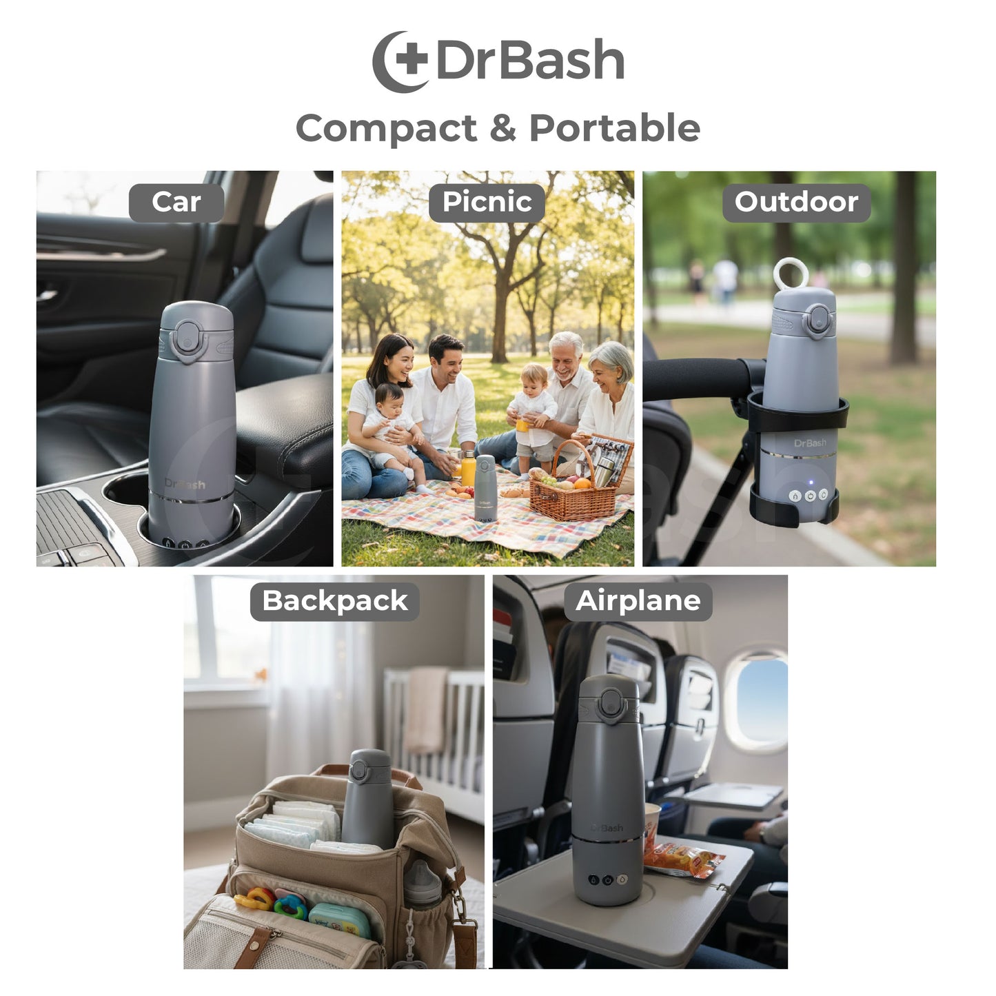 DrBash Wireless Thermostatic Bottle Warmer Flask Design