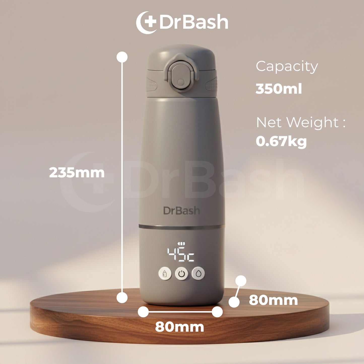 DrBash Wireless Thermostatic Bottle Warmer Flask Design