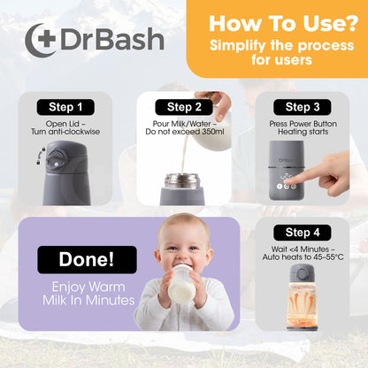 DrBash Wireless Thermostatic Bottle Warmer Flask Design