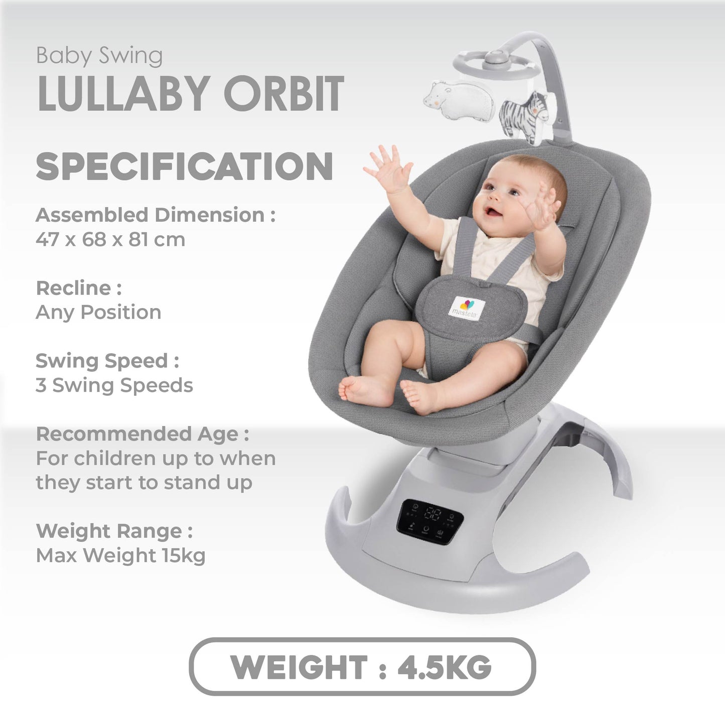 Mastela Electric Baby Swing Lullaby Orbit