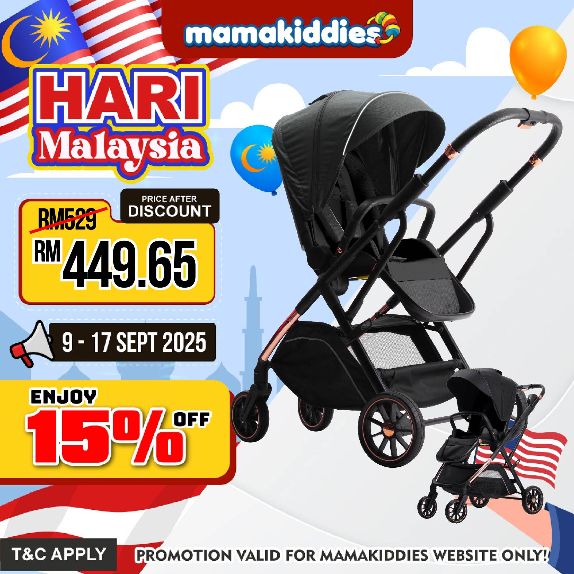 Baby Stroller Mamakiddies Pram Mamakiddies Tandem Stroller Outlet